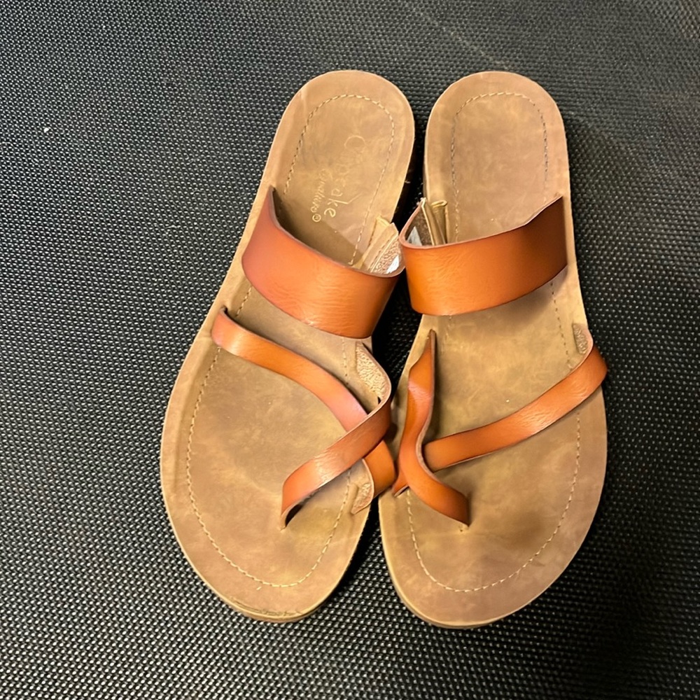 Really cute brown sandals, size 5